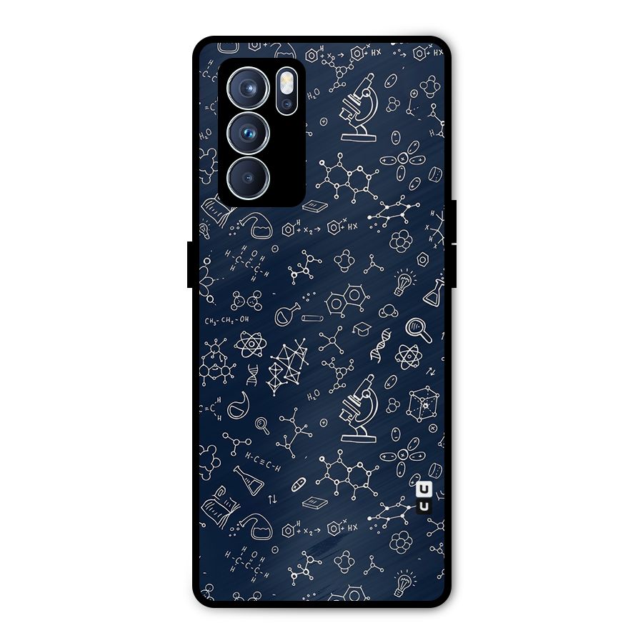 Chemistry Doodle Art Metal Back Case for Oppo Reno6 Pro 5G