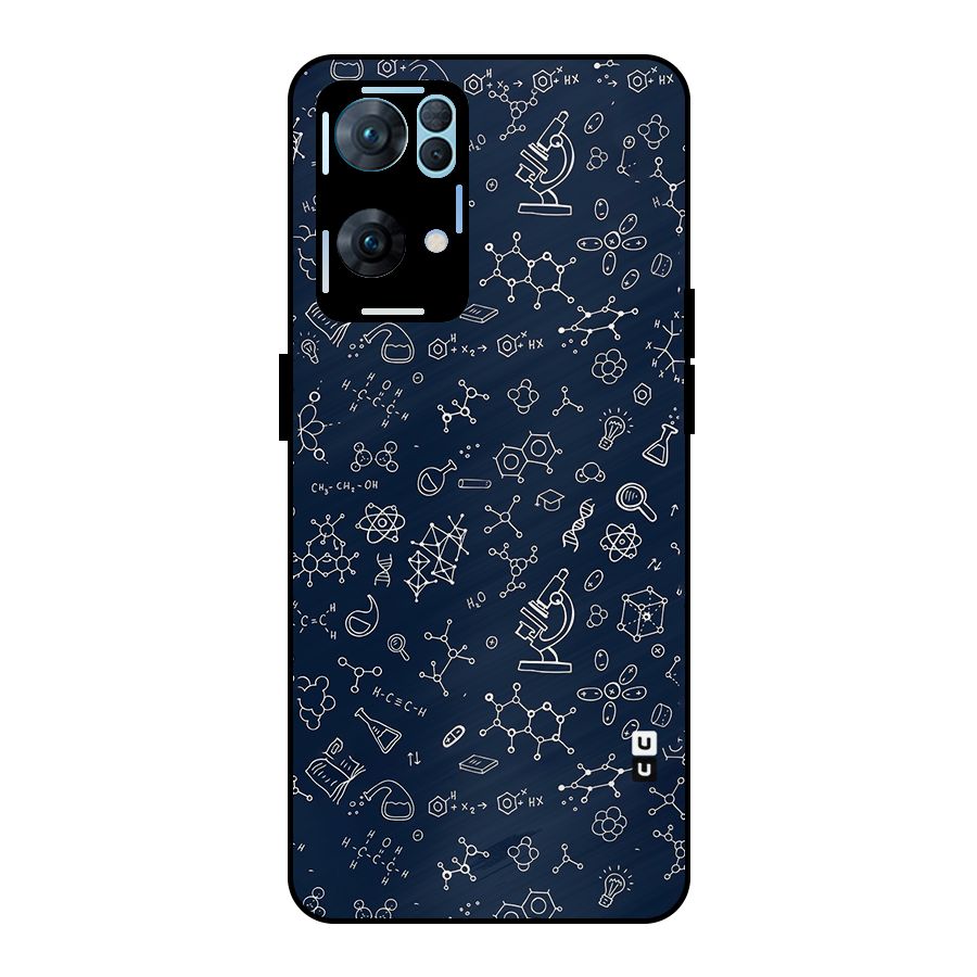 Chemistry Doodle Art Metal Back Case for Oppo Reno7 Pro 5G