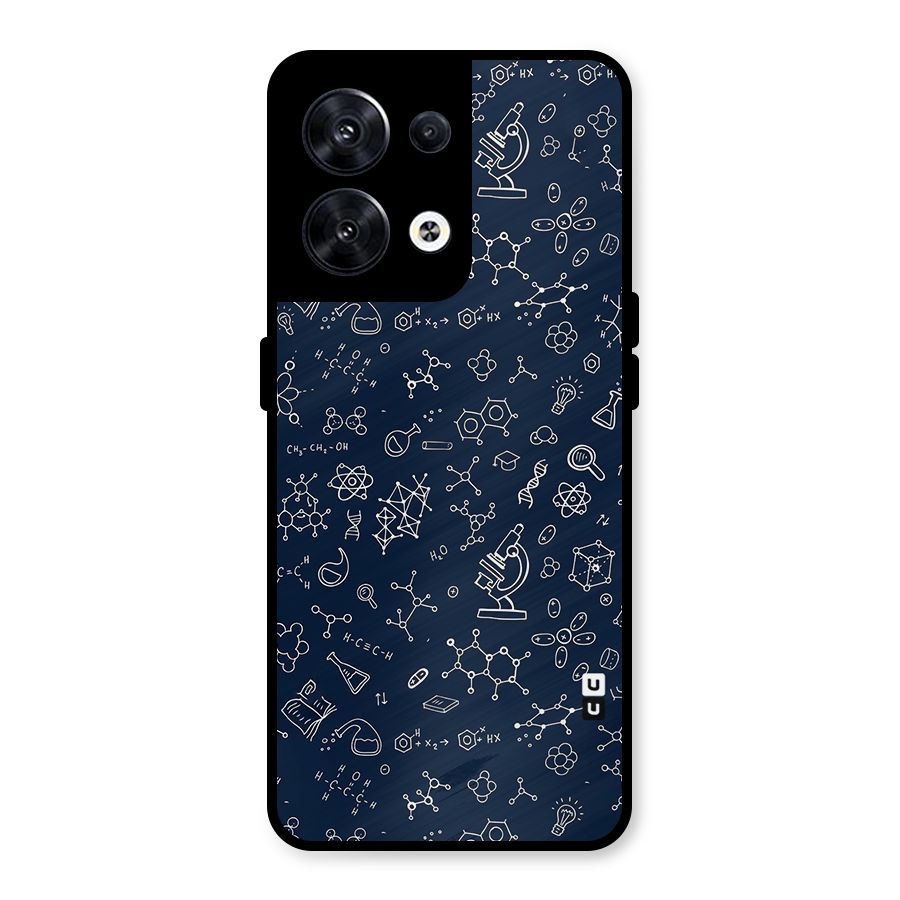 Chemistry Doodle Art Metal Back Case for Oppo Reno8 5G