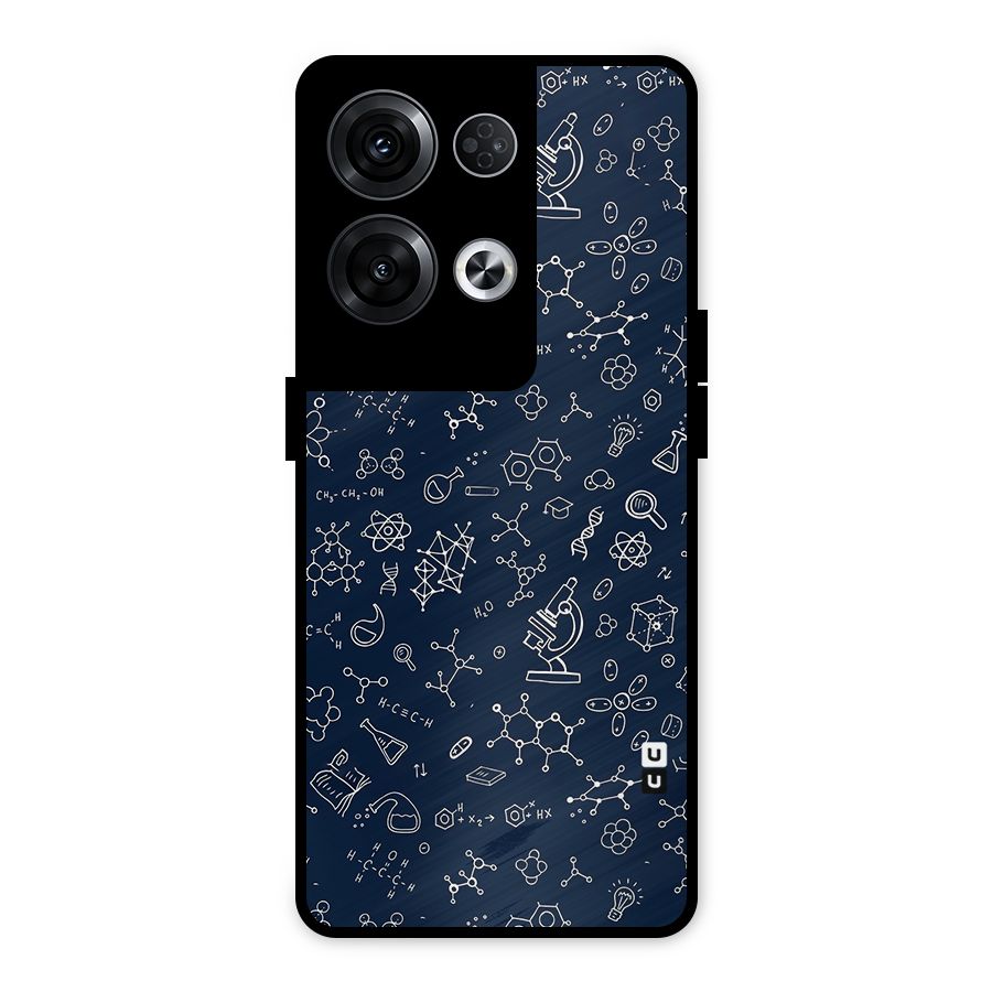 Chemistry Doodle Art Metal Back Case for Oppo Reno8 Pro 5G