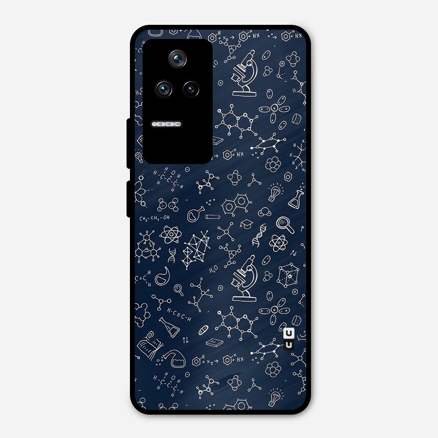 Chemistry Doodle Art Metal Back Case for Poco F4 5G