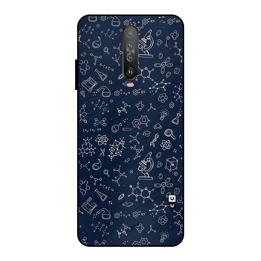 Chemistry Doodle Art Metal Back Case for Poco X2