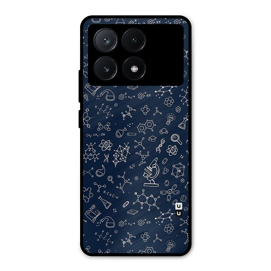 Chemistry Doodle Art Metal Back Case for Poco X6 Pro