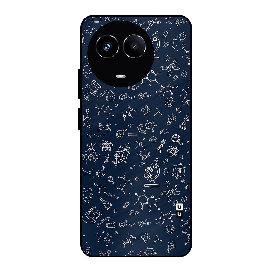 Chemistry Doodle Art Metal Back Case for Realme 11X