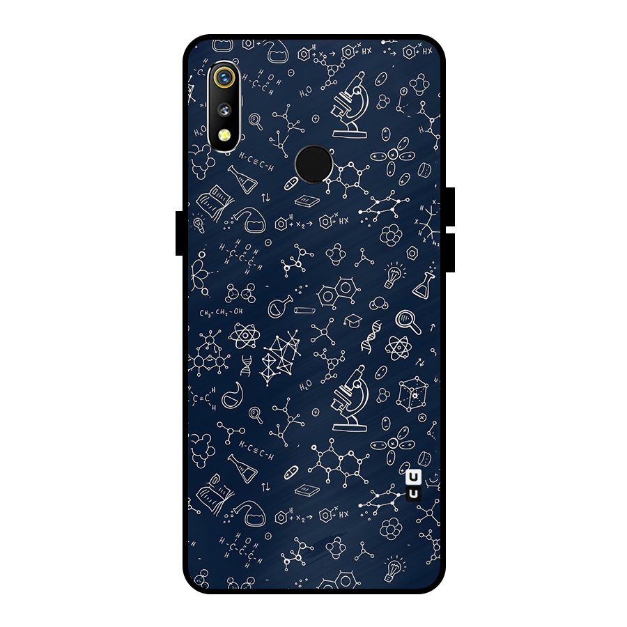 Chemistry Doodle Art Metal Back Case for Realme 3