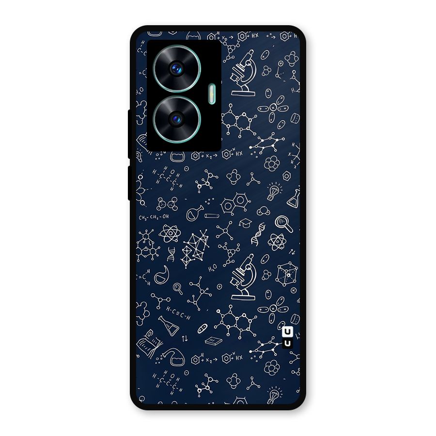 Chemistry Doodle Art Metal Back Case for Realme Narzo N55