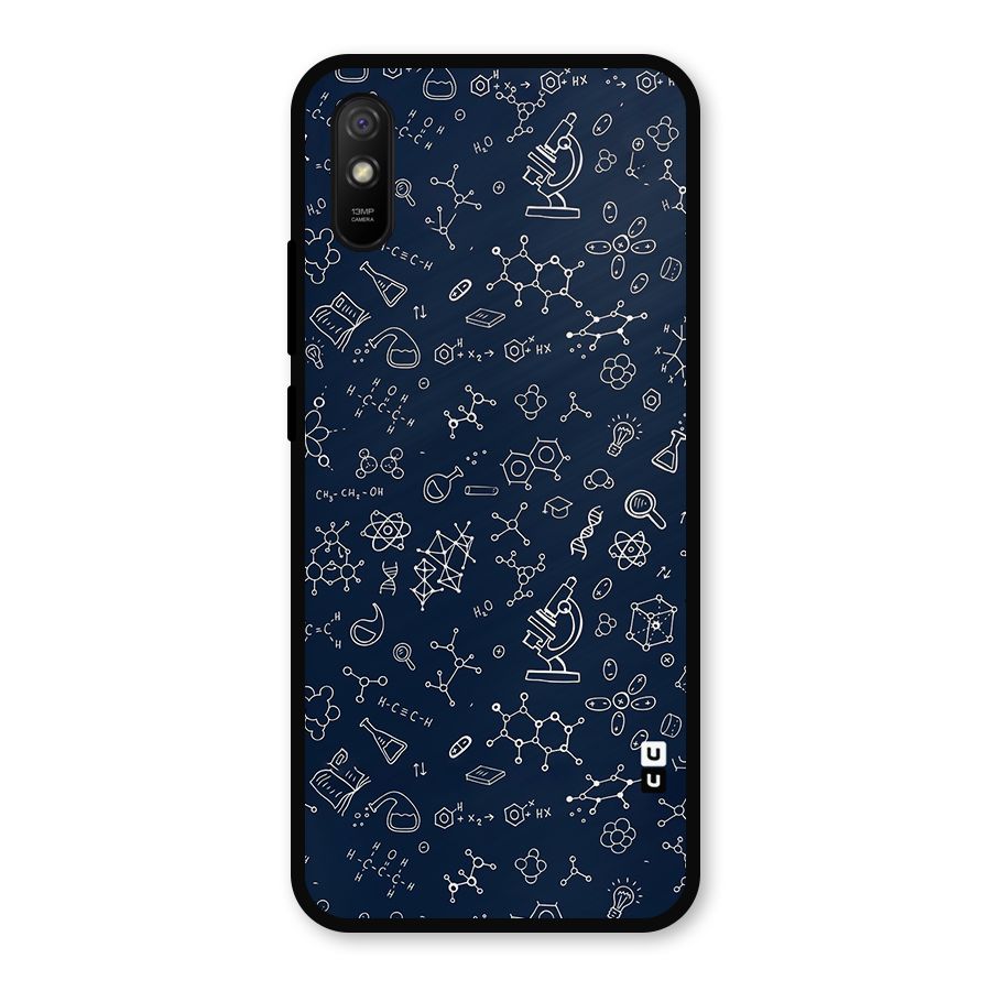 Chemistry Doodle Art Metal Back Case for Redmi 9a