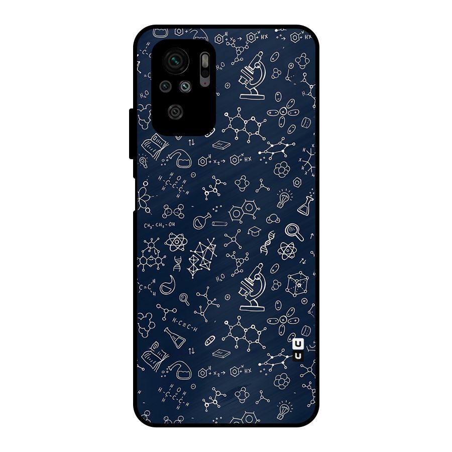 Chemistry Doodle Art Metal Back Case for Redmi Note 10S