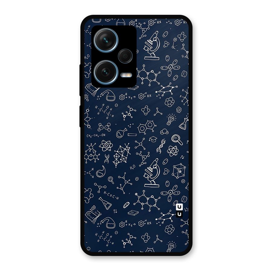 Chemistry Doodle Art Metal Back Case for Redmi Note 12 Pro Plus 5G