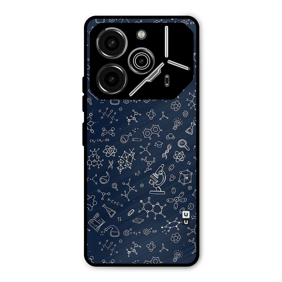 Chemistry Doodle Art Metal Back Case for Tecno Pova 6 Pro