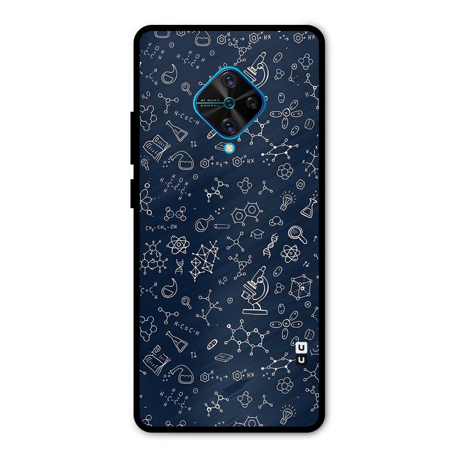 Chemistry Doodle Art Metal Back Case for Vivo S1 Pro