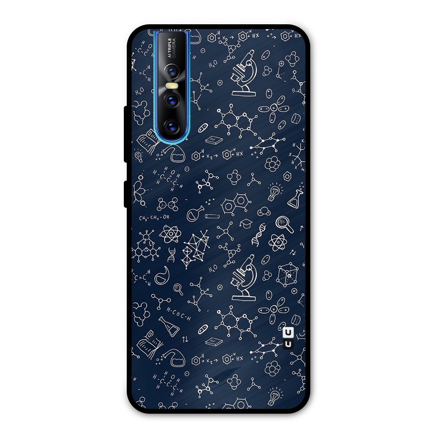 Chemistry Doodle Art Metal Back Case for Vivo V15 Pro