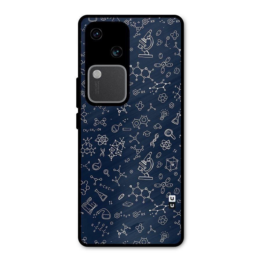 Chemistry Doodle Art Metal Back Case for Vivo V30 Pro