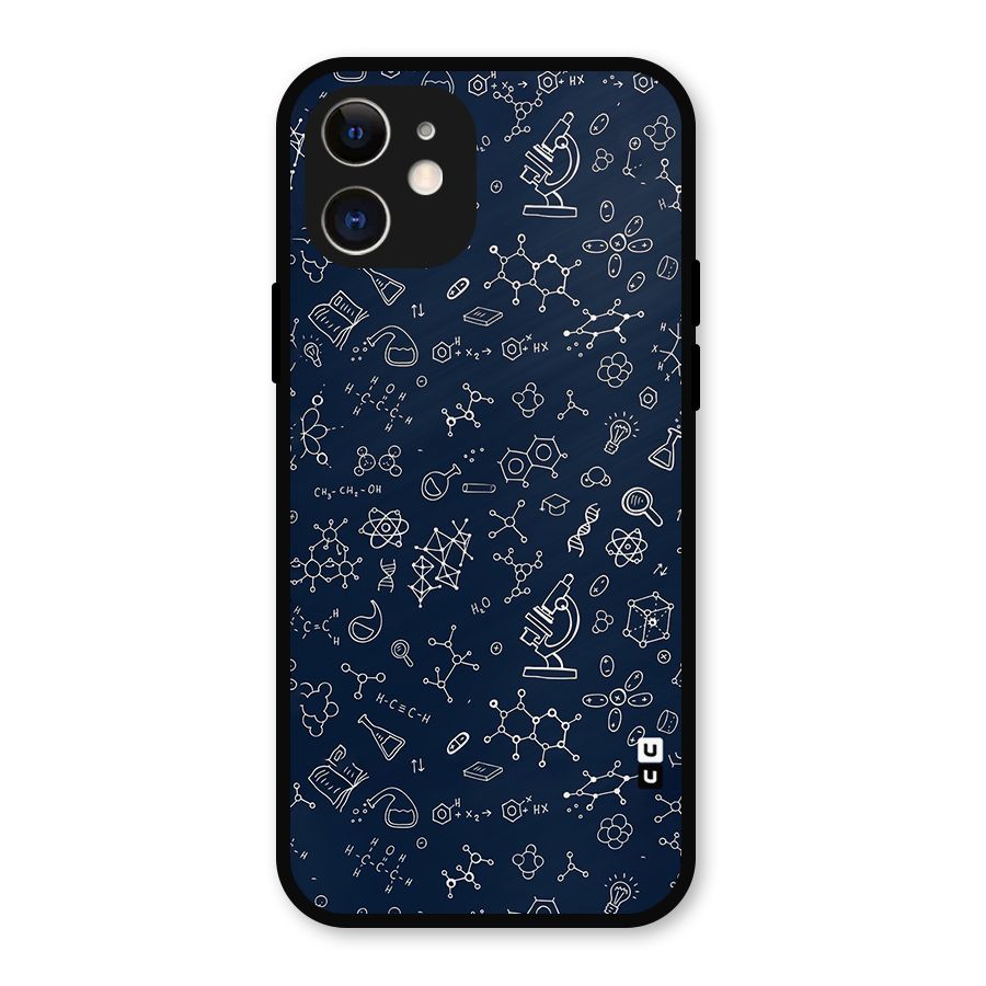 Chemistry Doodle Art Metal Back Case for iPhone 12