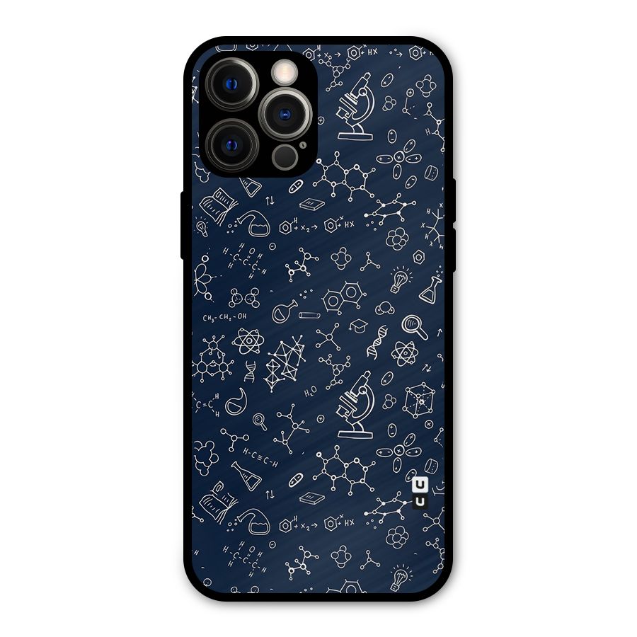 Chemistry Doodle Art Metal Back Case for iPhone 12 Pro Max