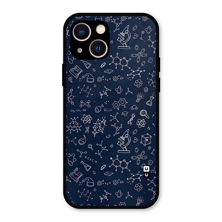 Chemistry Doodle Art Metal Back Case for iPhone 13