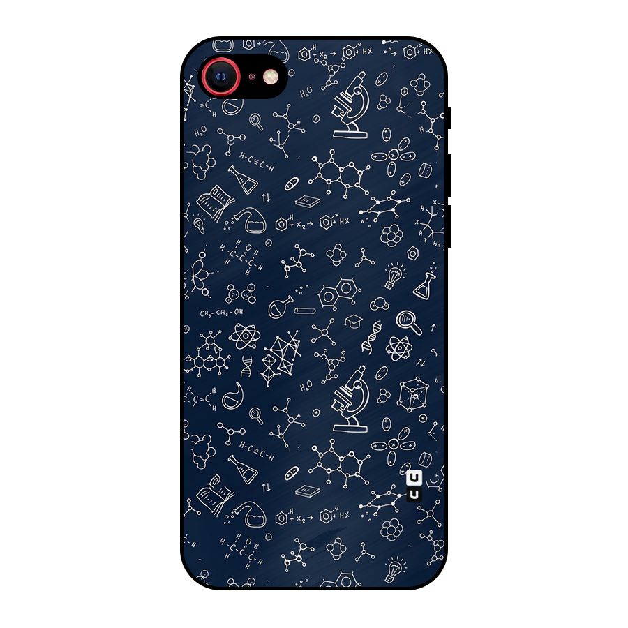 Chemistry Doodle Art Metal Back Case for iPhone SE 2022