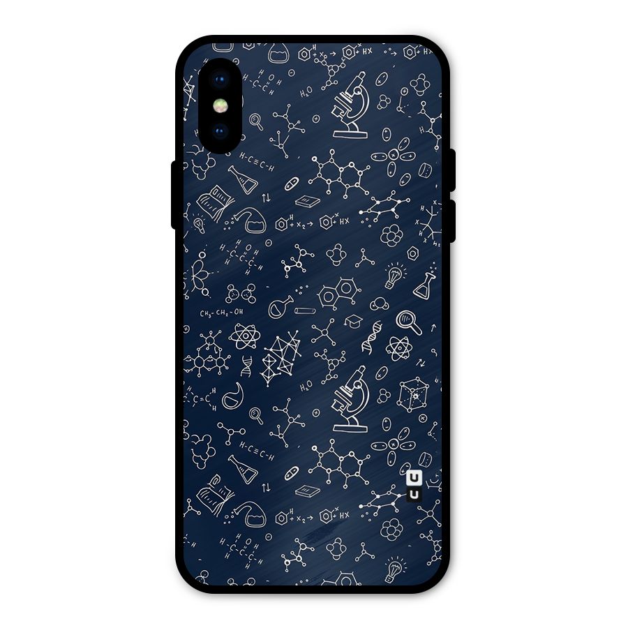 Chemistry Doodle Art Metal Back Case for iPhone XS