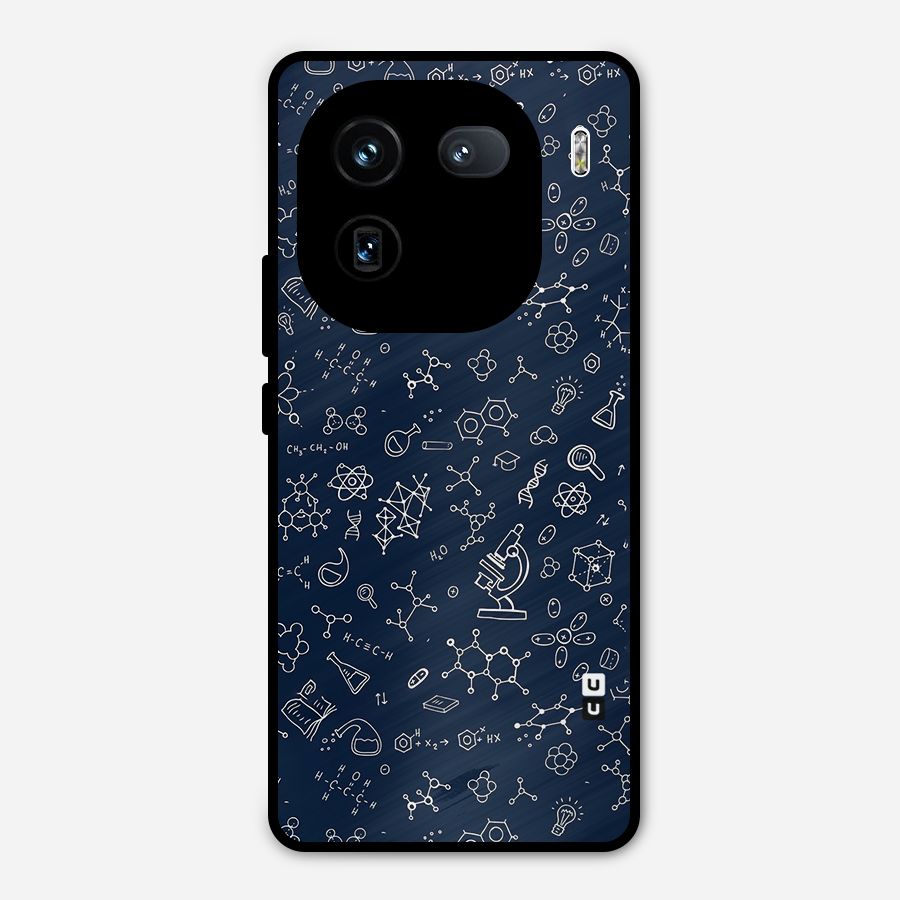Chemistry Doodle Art Metal Back Case for iQOO 12