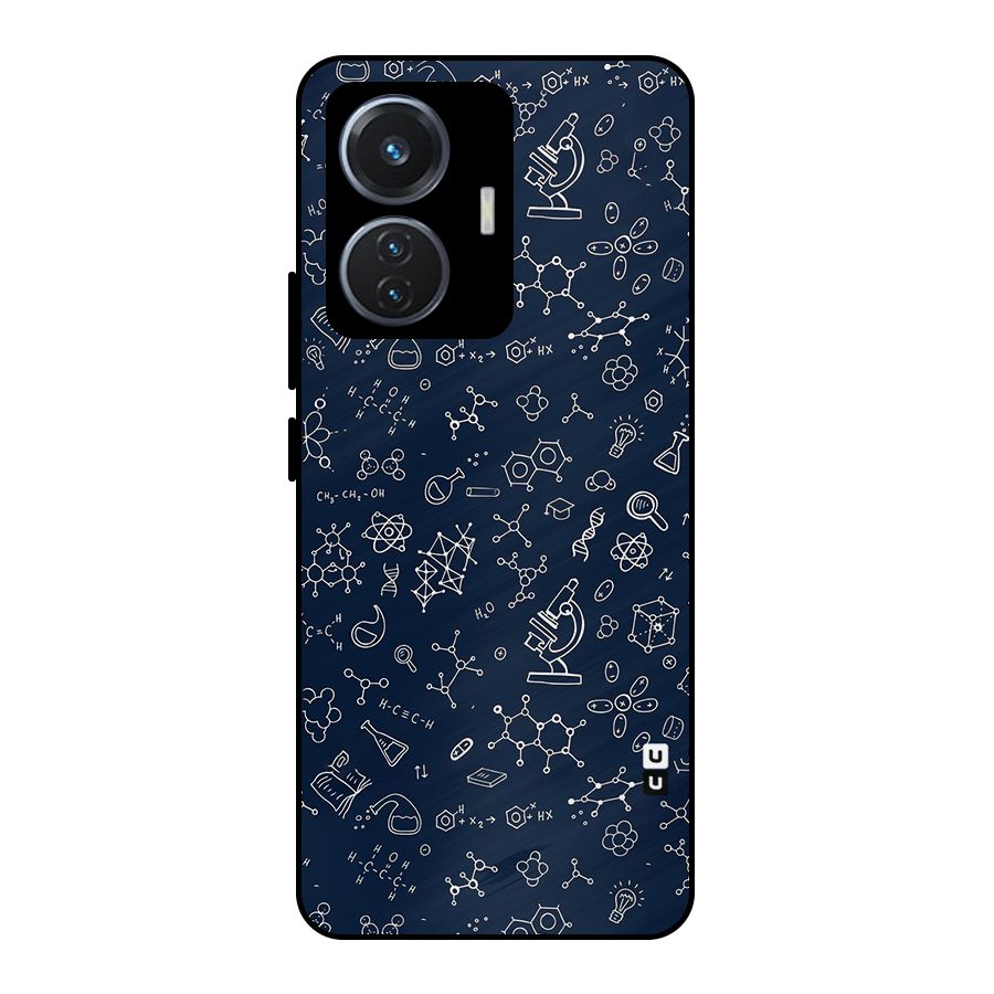 Chemistry Doodle Art Metal Back Case for iQOO Z6 44W