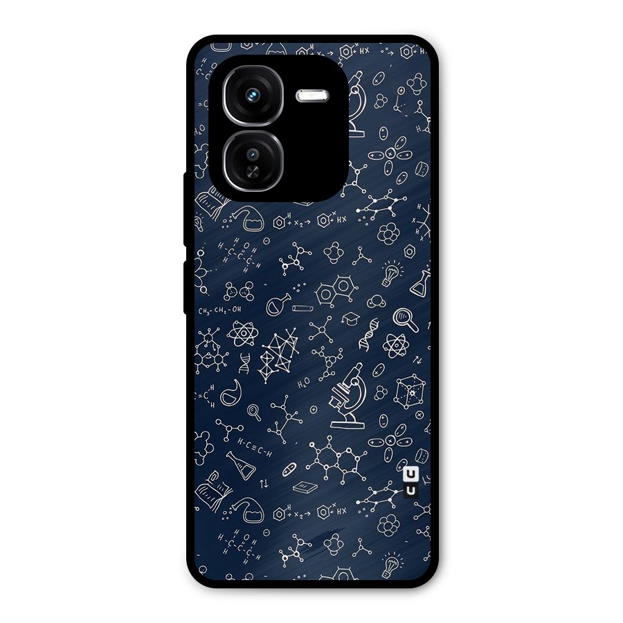 Chemistry Doodle Art Metal Back Case for iQOO Z9x