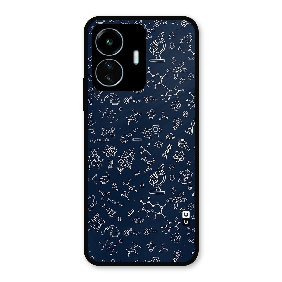 Chemistry Doodle Art Metal Back Case for vivo iQOO Z6 Lite 5G