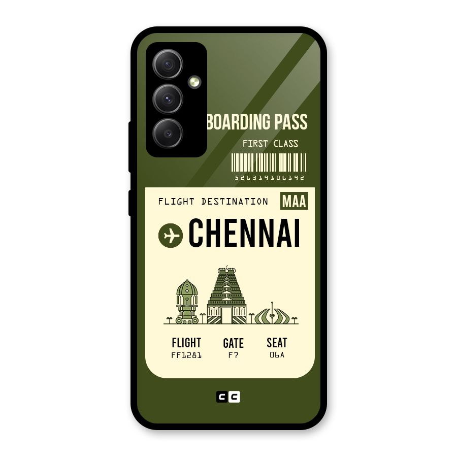 Chennai Boarding Pass Glass Back Case for Galaxy A34