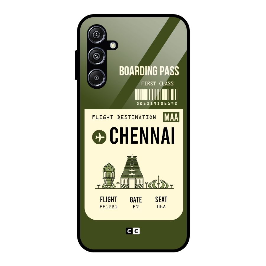 Chennai Boarding Pass Glass Back Case for Galaxy M34 5G