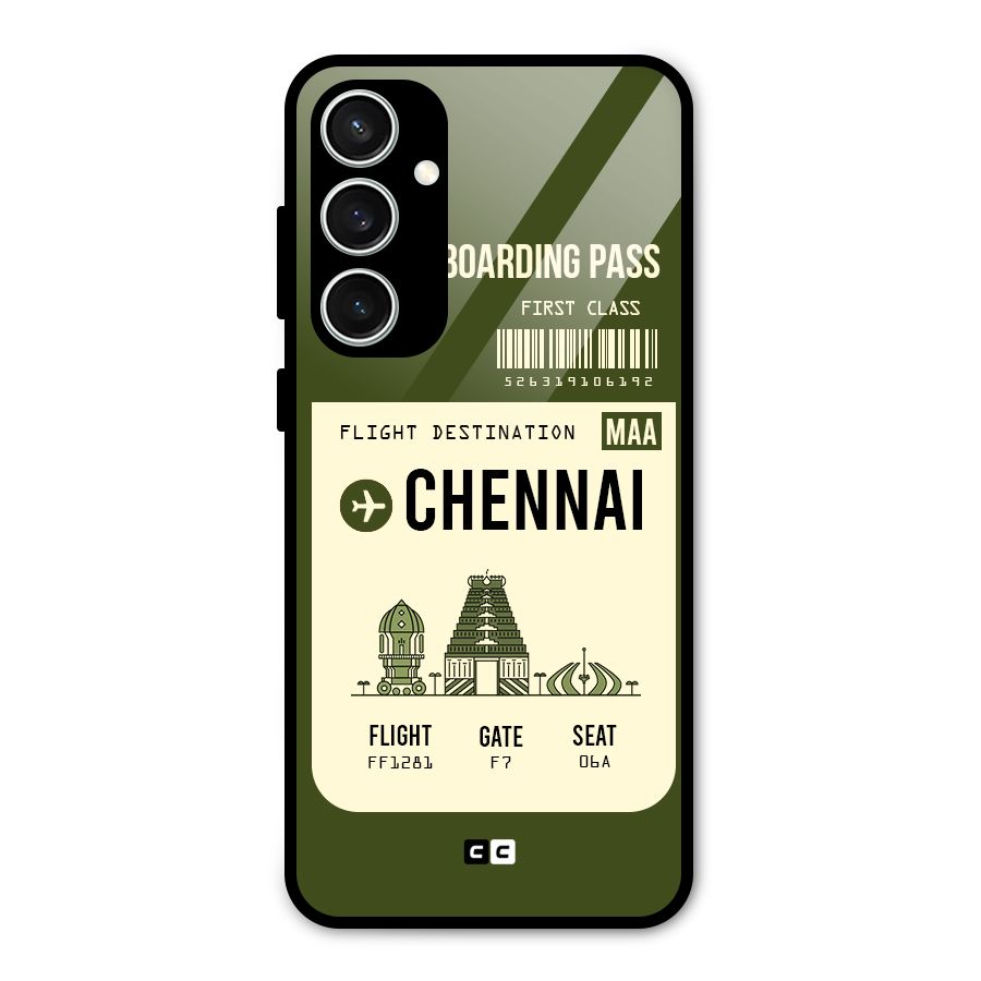 Chennai Boarding Pass Glass Back Case for Galaxy S23 FE