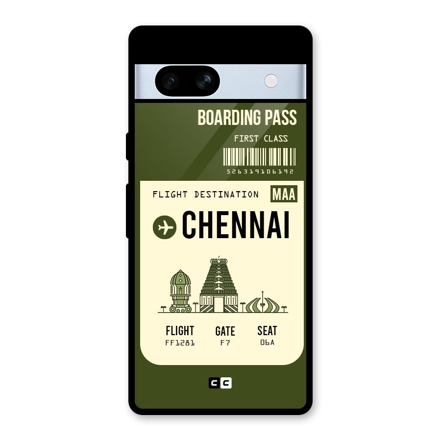 Chennai Boarding Pass Glass Back Case for Google Pixel 7a