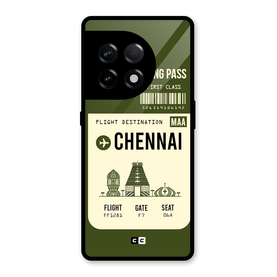 Chennai Boarding Pass Glass Back Case for OnePlus 11R