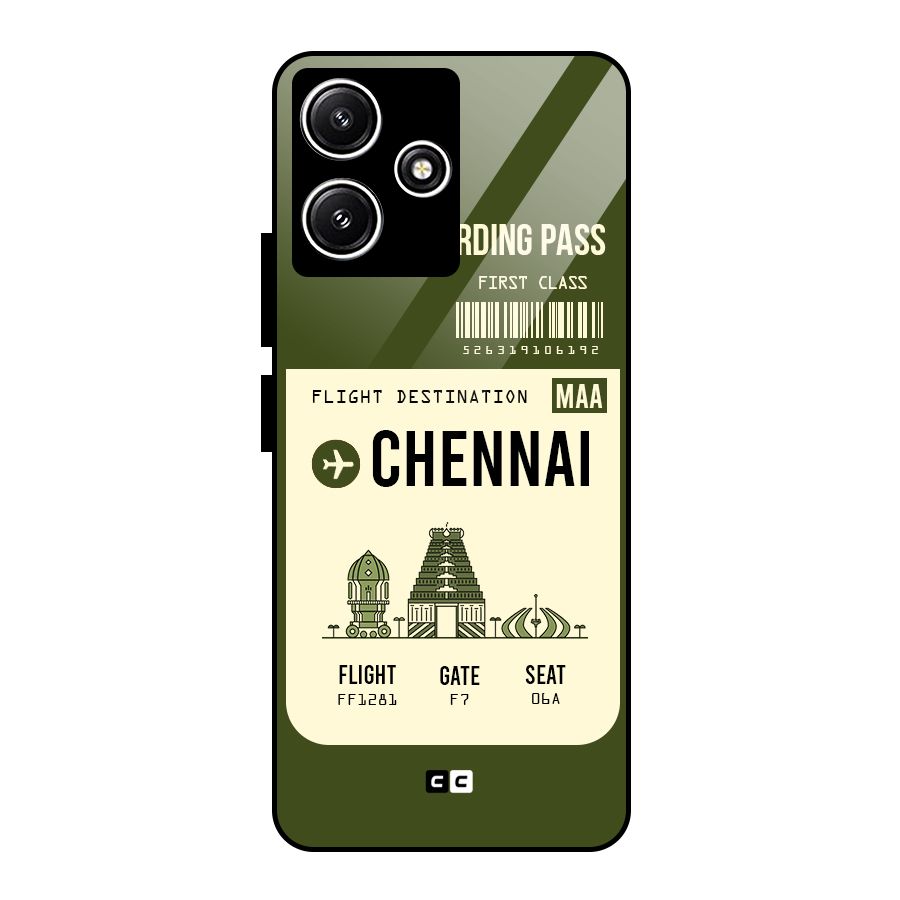 Chennai Boarding Pass Glass Back Case for Poco M6 Pro