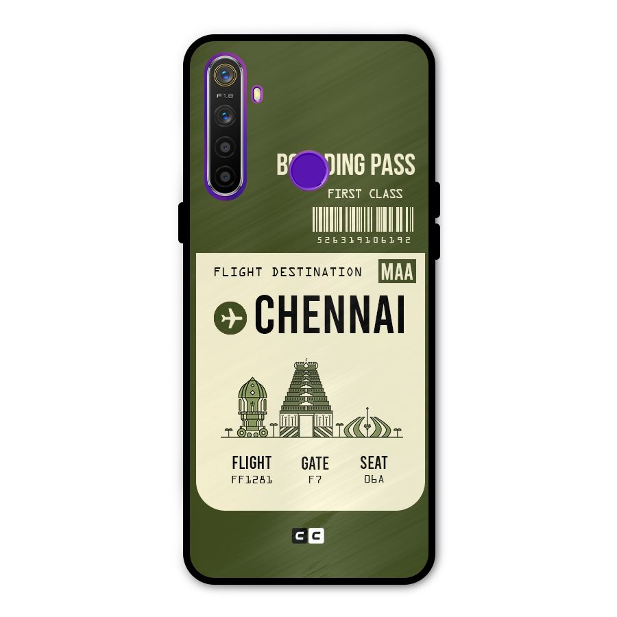 Chennai Boarding Pass Glass Back Case for Realme 5s