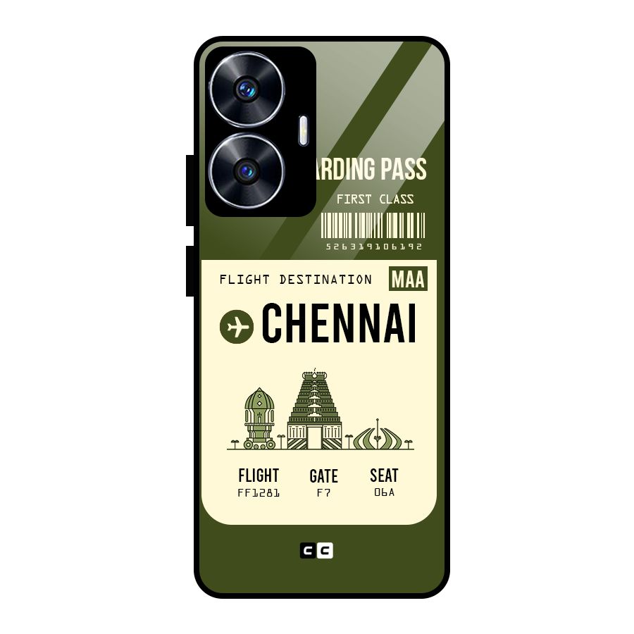 Chennai Boarding Pass Glass Back Case for Realme Narzo N55