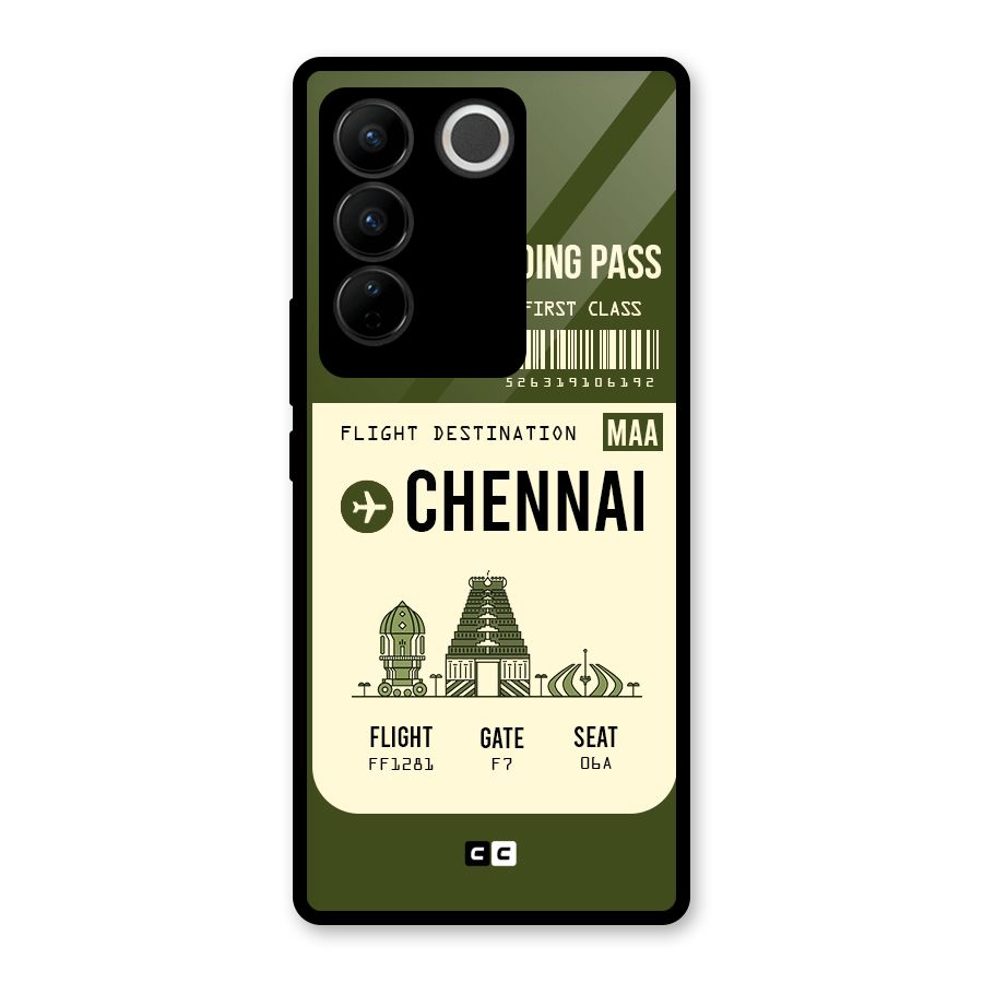 Chennai Boarding Pass Glass Back Case for Vivo V27