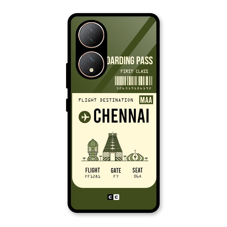 Chennai Boarding Pass Glass Back Case for Vivo Y100A