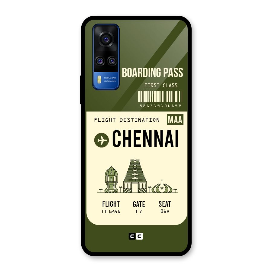 Chennai Boarding Pass Glass Back Case for Vivo Y31
