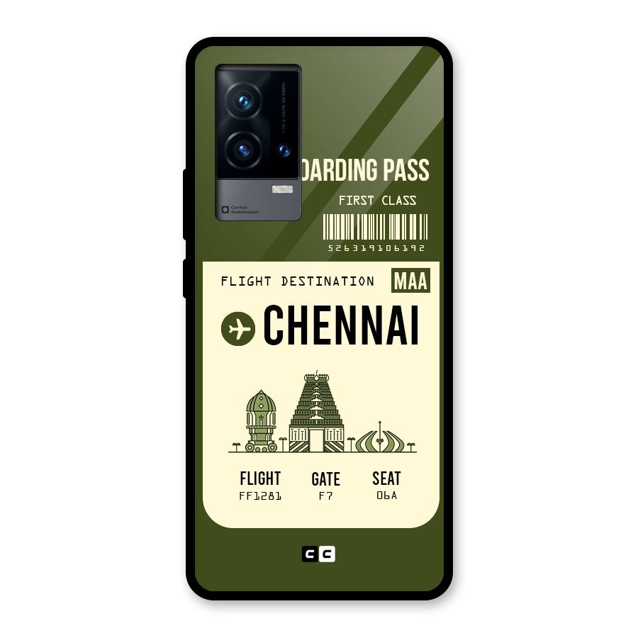 Chennai Boarding Pass Glass Back Case for iQOO 9 5G