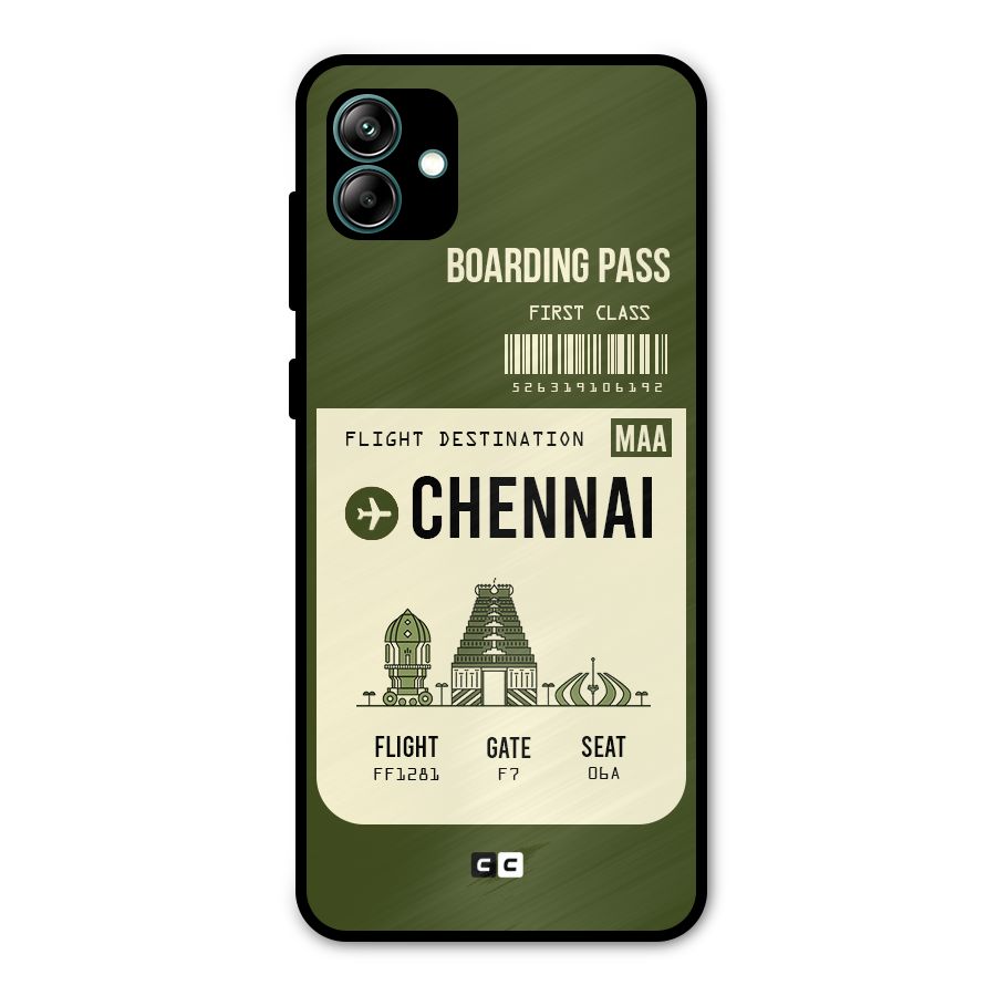 Chennai Boarding Pass Metal Back Case for Galaxy A04