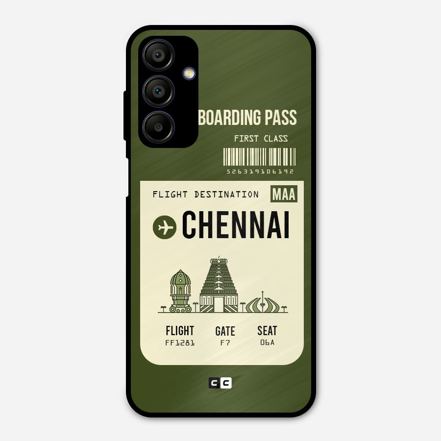 Chennai Boarding Pass Metal Back Case for Galaxy A15 5G