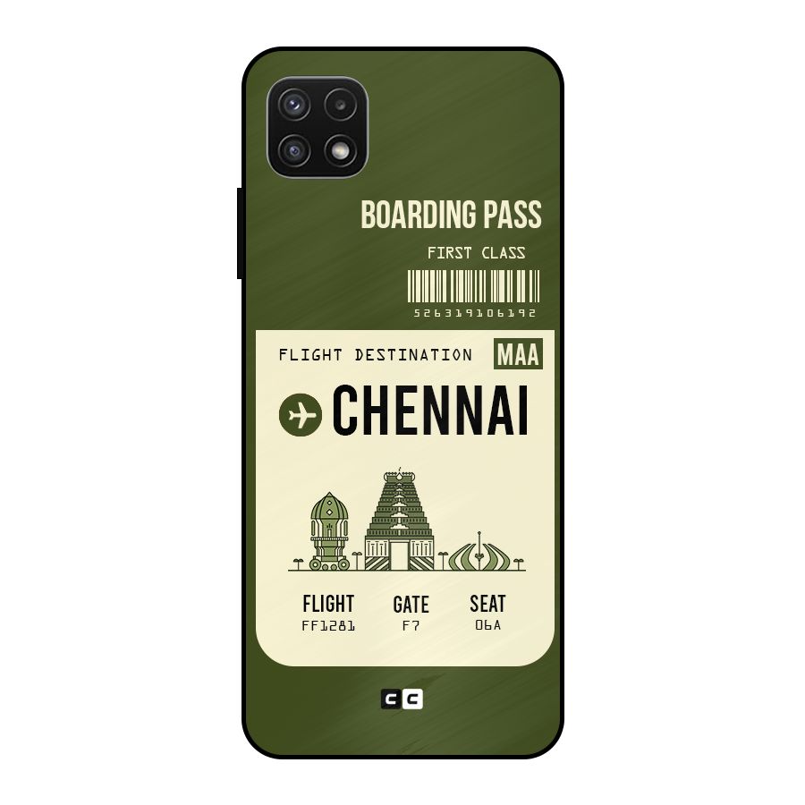Chennai Boarding Pass Metal Back Case for Galaxy A22 5G