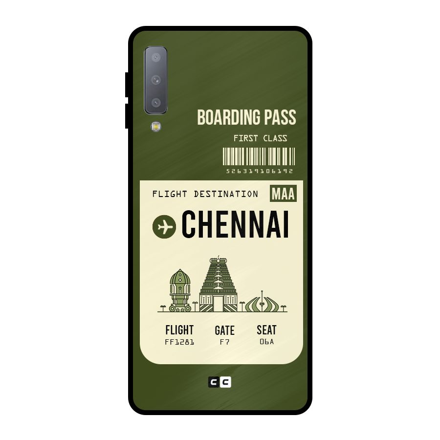 Chennai Boarding Pass Metal Back Case for Galaxy A7 (2018)
