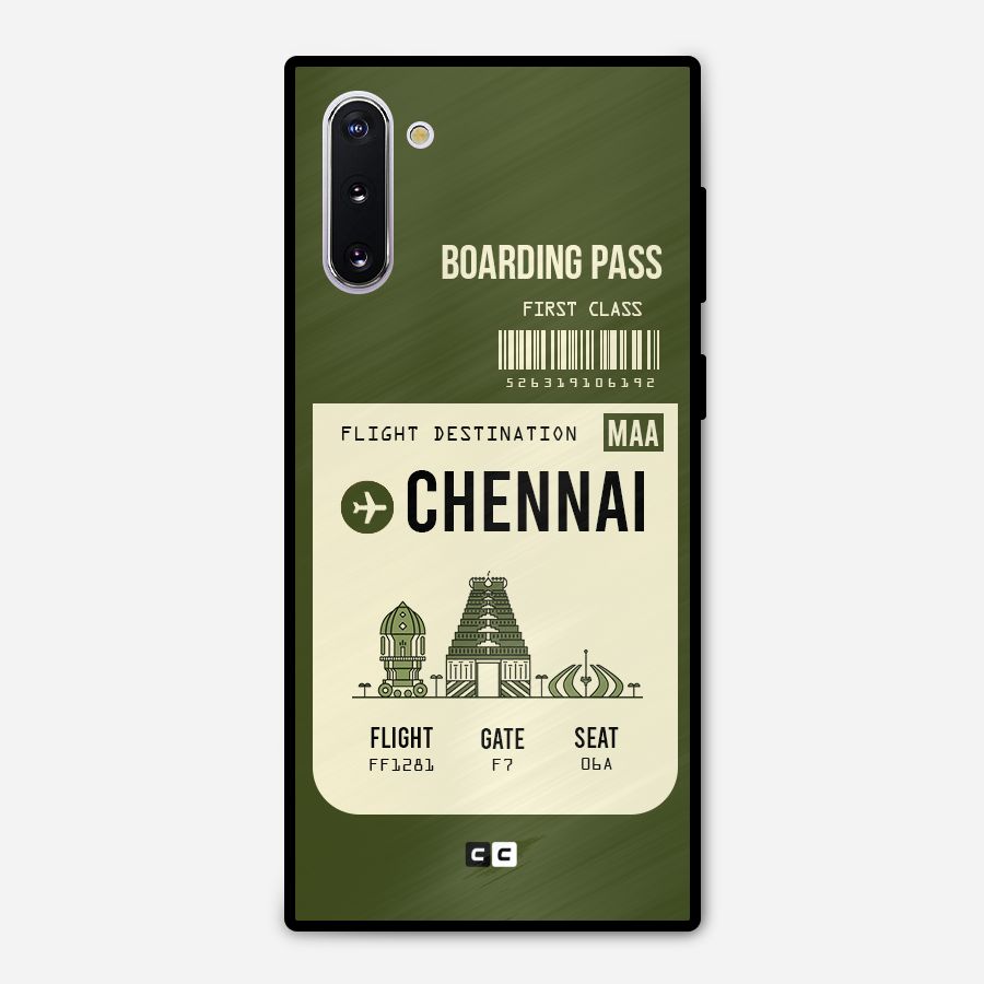 Chennai Boarding Pass Metal Back Case for Galaxy Note 10