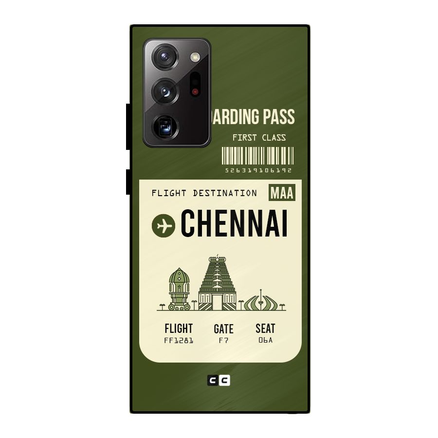 Chennai Boarding Pass Metal Back Case for Galaxy Note 20 Ultra