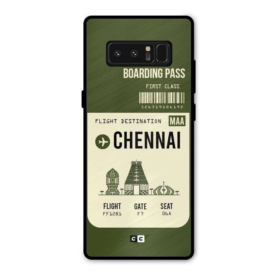 Chennai Boarding Pass Metal Back Case for Galaxy Note 8