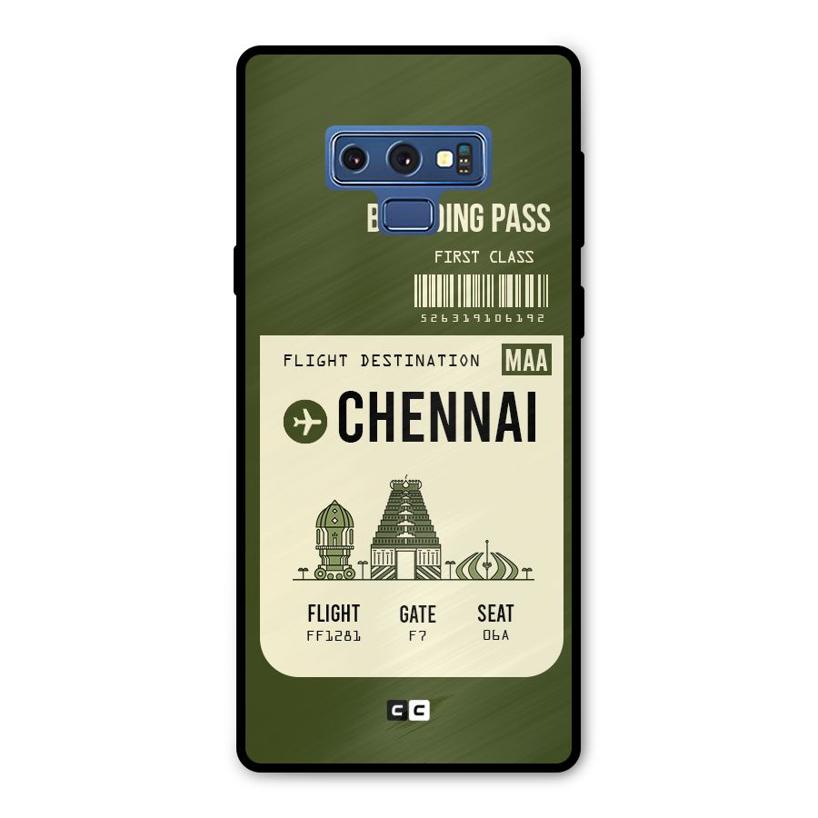 Chennai Boarding Pass Metal Back Case for Galaxy Note 9