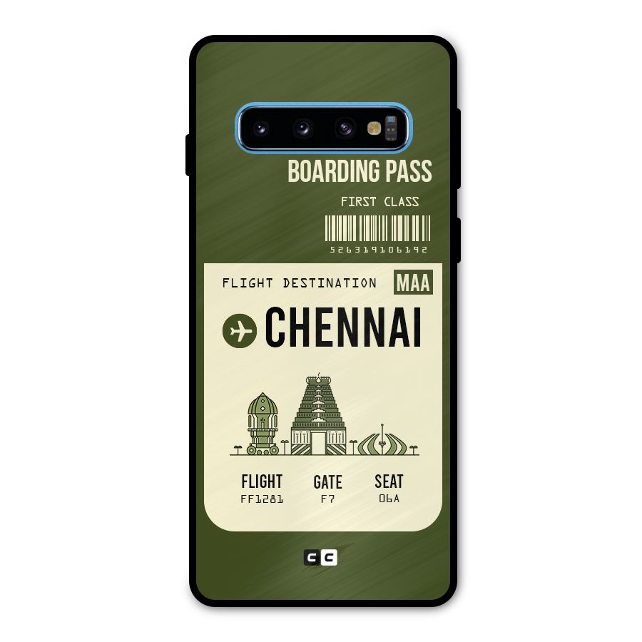Chennai Boarding Pass Metal Back Case for Galaxy S10