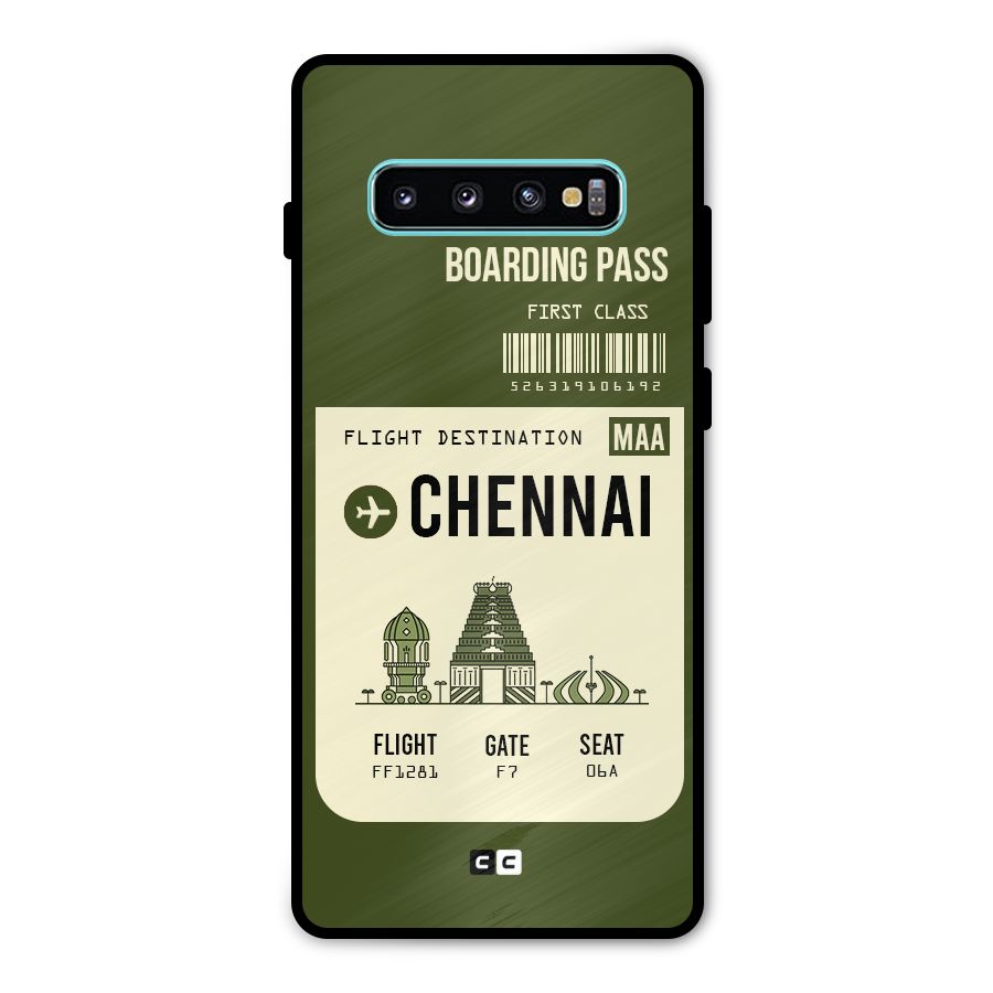 Chennai Boarding Pass Metal Back Case for Galaxy S10 Plus