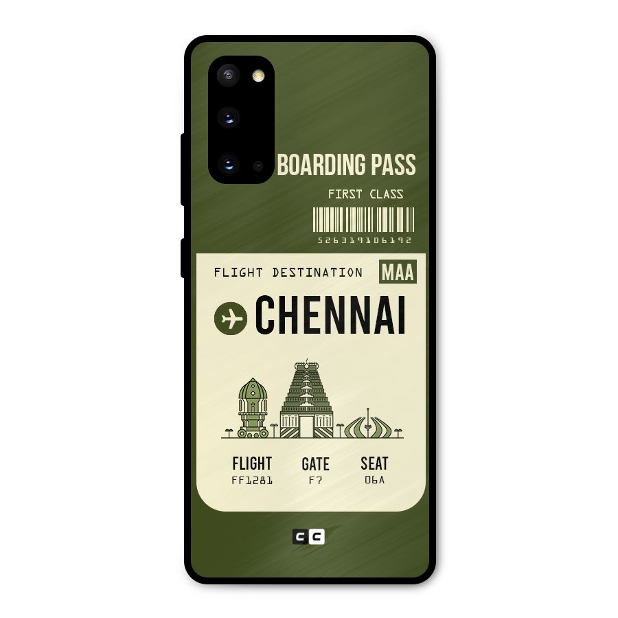 Chennai Boarding Pass Metal Back Case for Galaxy S20