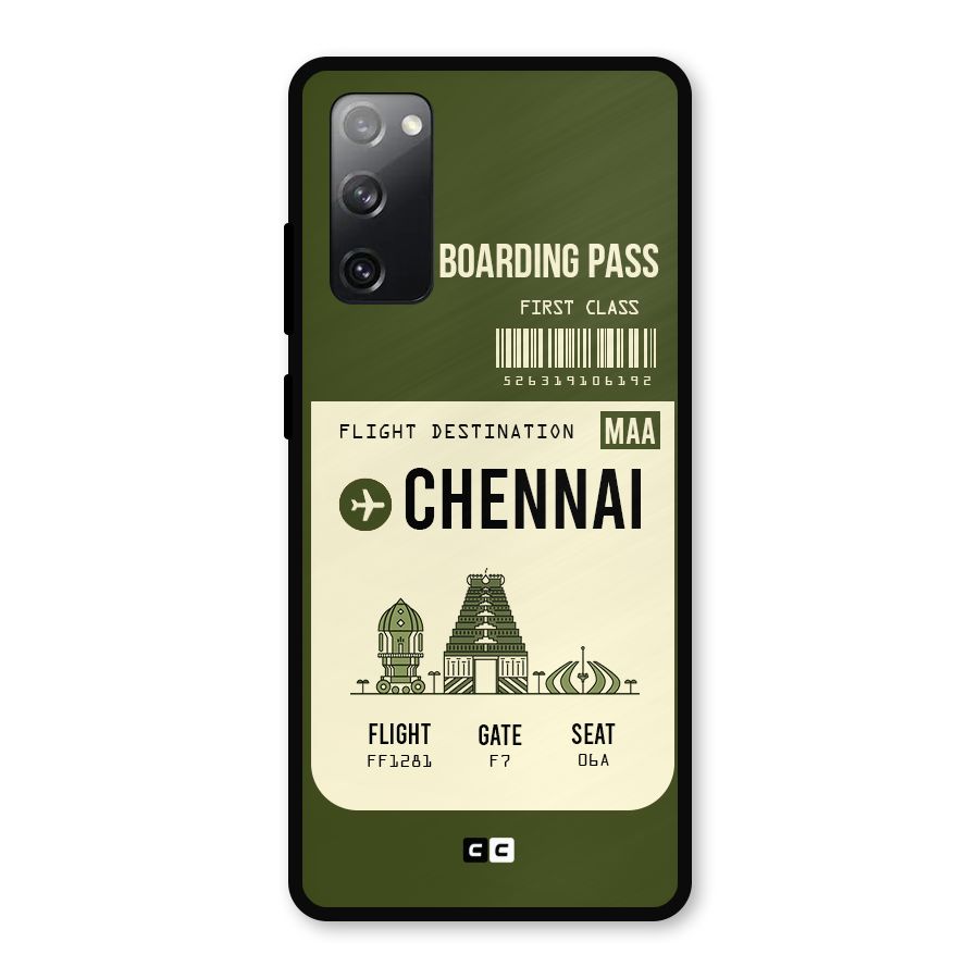 Chennai Boarding Pass Metal Back Case for Galaxy S20 FE 5G